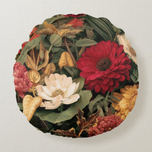 Vintage botanische Illustration Rundes Kissen
