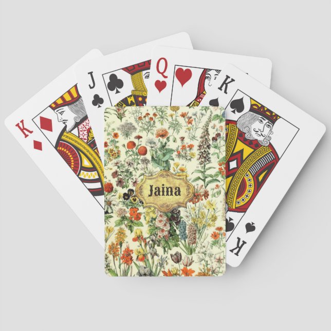 Vintage botanische Illustration Spielkarten (Rückseite)