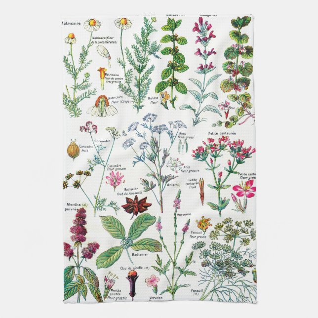 Vintage botanische Illustrationen Geschirrtuch (Vertikal)