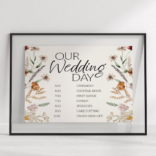 Vintage Botanische Kleine Blumige Hochzeitsplanung Poster