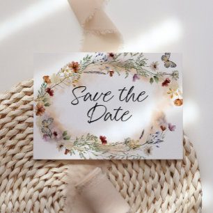 Vintage botanische kleine Blumige Trendy Save The Date