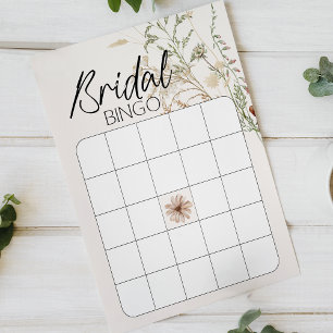 Vintage Botanische Kleine Florale Brautparty Bingo
