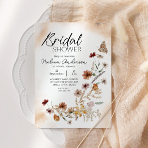 Vintage Botanische Kleine Florale Brautparty Einladung