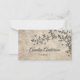 Vintage Botanische Kranzhochzeit Platzkarte