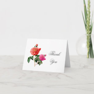 vintage botanische Kunst rosa Rosenblüten danke