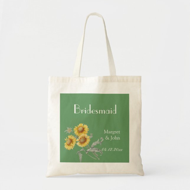 Vintage botanische Kunstgelbe Sonnenblumen bestech Tragetasche (Vorne)
