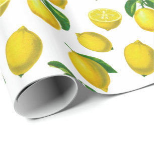 Vintage botanische Lemonenausdruck Geschenkpapier