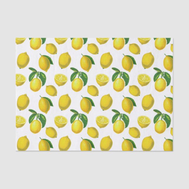Vintage botanische Lemonenausdruck Seidenpapier (Vorderseite)