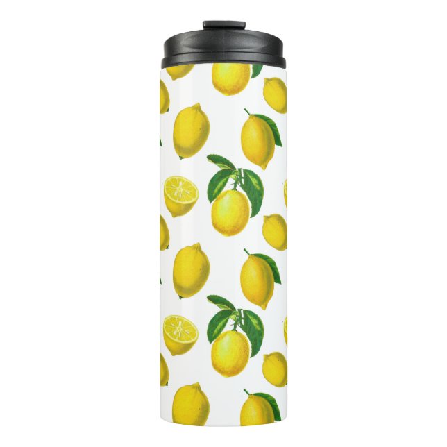 Vintage botanische Lemonenausdruck Thermosbecher (Vorderseite)