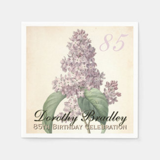 Vintage Botanische Lilac 85. Geburtstagsparty PN Serviette