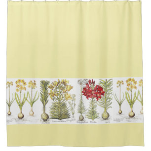 Vintage botanische Lilien-Narzissen-Blumen mit Duschvorhang