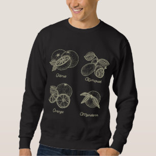 Vintage Botanische Orangenfrüchte Frühlingssaison Sweatshirt