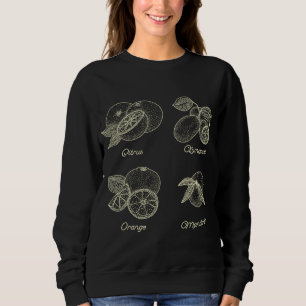Vintage Botanische Orangenfrüchte Frühlingssaison Sweatshirt