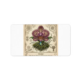 Vintage Botanische Orchideen-Blumen-Sticker-Label- Adressaufkleber
