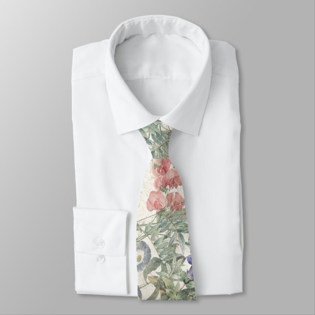Vintage botanische Redoute Blumengarten-Krawatte Krawatte (Gebunden)
