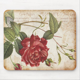 Vintage botanische Rose Mousepad