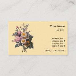 Vintage botanische Rose und daistische Blume Visitenkarte