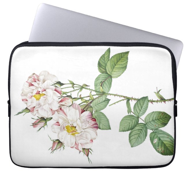 Vintage botanische Rosen Laptopschutzhülle (Vorderseite)