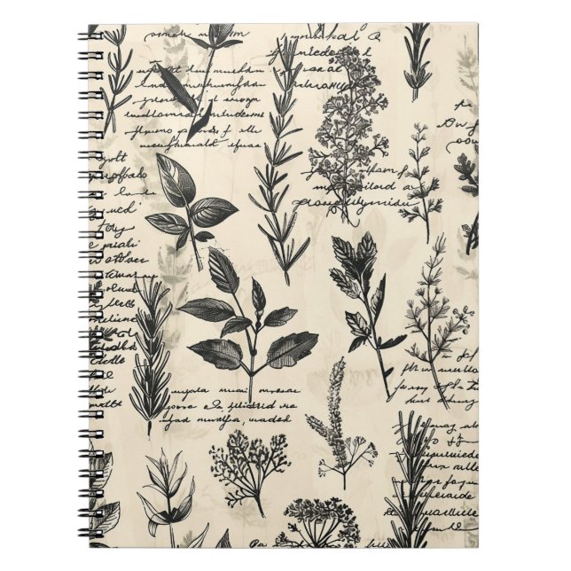 Vintage botanische Schriftsteller Notizblock (Vorderseite)
