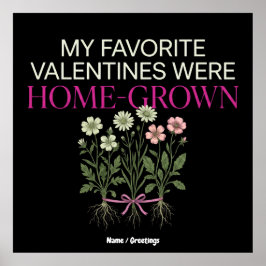 Vintage Botanische Selbstgezogene Valentinstage Wi Poster