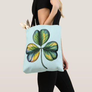 Vintage Botanische Shamrock Gravierte Kunst-Tasche Tasche