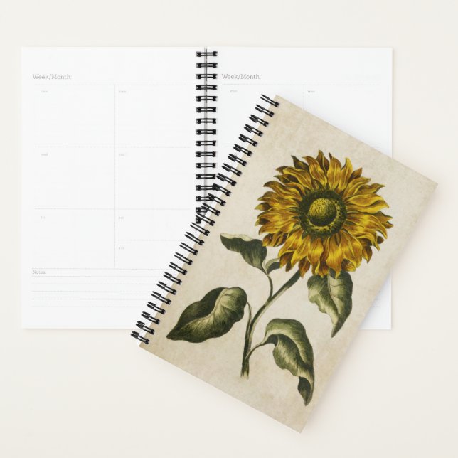 Vintage botanische Sonnenblume Planer (Anzeige)