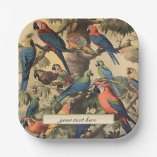 Vintage botanische Szenendarstellungen anpassbar Pappteller