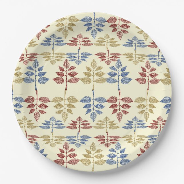 Vintage botanische Tapisserie Pappteller (Vorderseite)