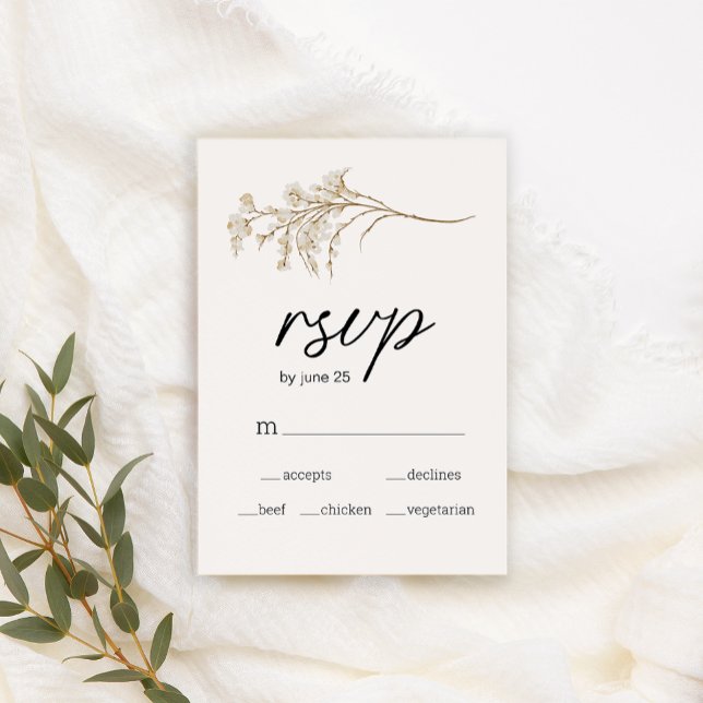Vintage botanische Tiny Floral Wedding RSVP Card (Von Creator hochgeladen)