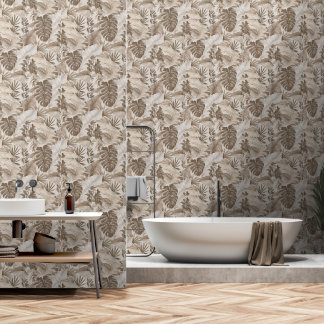 Vintage Botanische Toile  Tapete