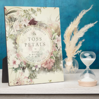 Vintage Botanische TossPetalen Hochzeit Fotoplatte