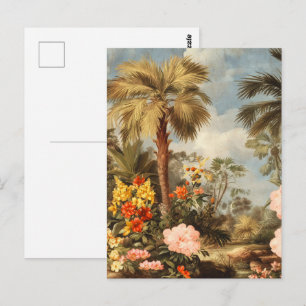 Vintage Botanische Tropische Palmen Postkarte