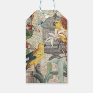 Vintage Botanische Vogel Natur Antiquität Tropisch Geschenkanhänger