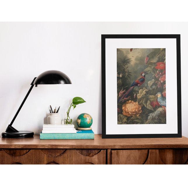 Vintage botanische Vogelarten Blume im Paradies Fotodruck (Von Creator hochgeladen)