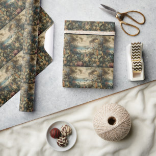 Vintage botanische Vogelarten Blume im Paradies Geschenkpapier