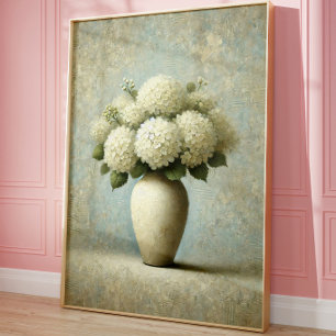 Vintage botanische Wandkunst   Elegante Blumenvase Poster