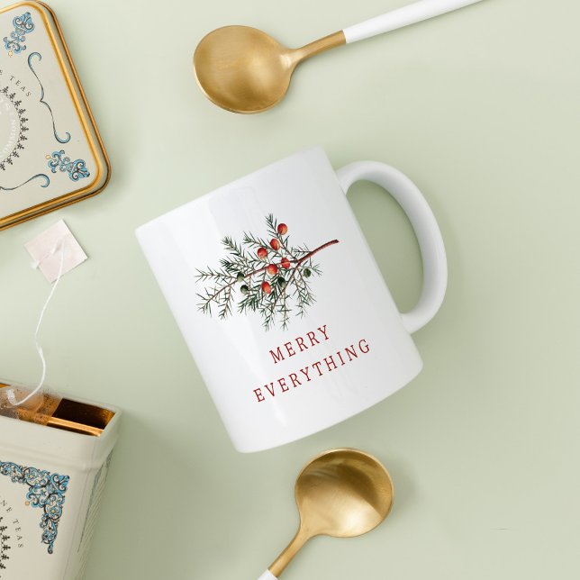 Vintage botanische Weihnachtsgrün Kaffeetasse (Von Creator hochgeladen)