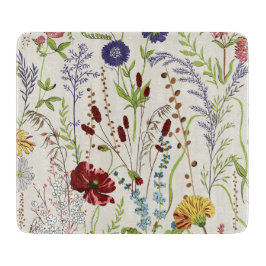 Vintage Botanische Wiesen-Wildblume Schneidebrett