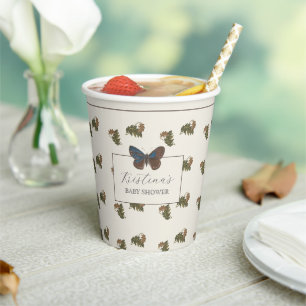 Vintage Botanische Woodland-Kinderdusche Pappbecher