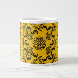 Vintage botanische Zitrusfrucht Jumbo-Tasse