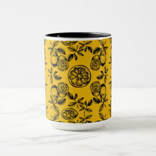 Vintage botanische Zitrusfrucht Tasse