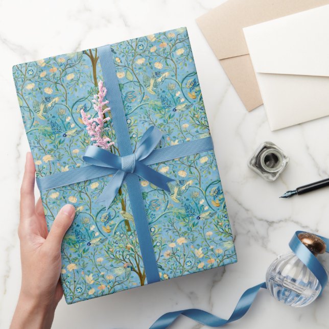 Vintage-Botanischer Baum des Lebens mit Vögeln  Geschenkpapier (Schenken)