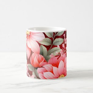 Vintage botanischer blühender Blumengarten Kaffeetasse