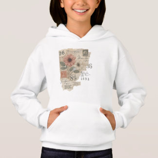 Vintage Botanischer Collage – Zeitlose Blumenkunst Hoodie