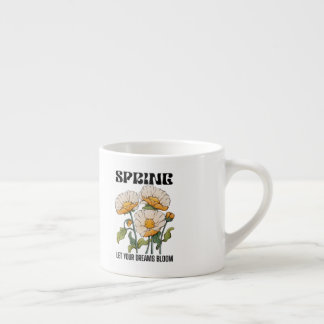 Vintage botanischer Druck mit einer Wildblume im F Espressotasse