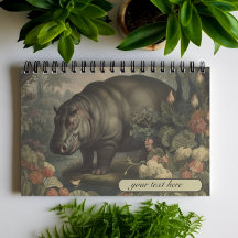 Vintage-Botanischer Nilpferd, anpassbar