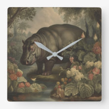 Vintage-Botanischer Nilpferd