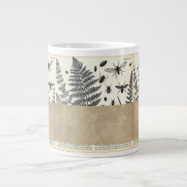 Vintage Botany Collage Distressed Text Nature Mug Jumbo-Tasse