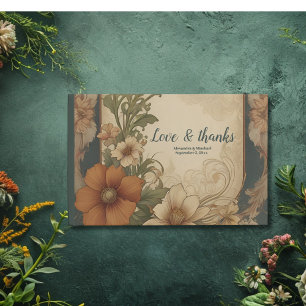 Vintage-Bougainvillea Art Nouveau Hochzeit Gästebuch
