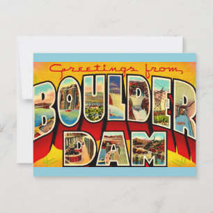 Vintage Boulder Dam Grußpostkarte Postkarte